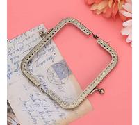 Blaihild 2 Asas para Bolso de Bricolaje, Marco Cuadrado de Bronce Verde para Bolso, Asa de Metal en Relieve para Manualidades, con Ranuras para Fácil Acceso a la Billetera y el (aleación 2)