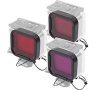 Blaihild 3 Filtros de Buceo Subacuático, Lentes de Corrección de Color para 5 6, con Vidrio óptico Rojo Rosa Púrpura para 5 25 M de Profundidad