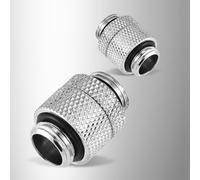 Blaihild Adaptador de Rosca de Latón G1/4, Accesorio de Tubo de 360 grados con Sello de Silicona, para de Refrigeración por Agua de Computadora, Negro y Plateado (SILVER)