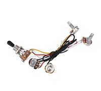 Blaihild Arnés de Cableado de 2 Volúmenes, 1 Tono, 1 Conector, Circuito de Guitarra Eléctrica con Potenciómetros de Manga de Eje de Cobre e Interruptor de 3 Vías, para bajo de Guitarra