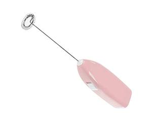 Blaihild Batidora de Mano Eléctrica Inalámbrica, Funciona con Pilas, 2 AA, Mini Agitador de Bebidas Portátil para café, Leche, Vino, Varita Espumadora Compacta con un Botón, para Uso Doméstico, (PINK)