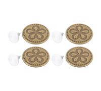 Blaihild Botón para Pantalones Remache de Hilo de Acero Inoxidable Patrón de Flor de 5 Pétalos de 17 Mm, Juego de 125 Botones de Tornillo de Bronce para Reemplazo de Costura, Tornillos Puntiagudos