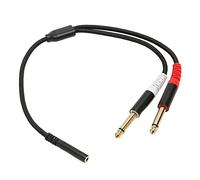 Blaihild Cable Divisor de Sonido Estéreo de 3,5 Mm a Doble 1/4 Pulgadas, 13,8 Pulgadas, 1/8 TRS a 6,35 Mm TS Mono Y Cable de Adaptador, Cobre Plateado con Doble Blindaje para Mezclador de Teléfono