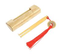 Blaihild Candado de Estilo Antiguo Chino, Cerradura de de Latón Antiguo, Cerradura Horizontal Vintage, Espaciado de 5,9 Cm para Cajas de Joyería, Armarios y Cajones (Color latón)