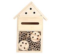 Blaihild Casa de Abejas de Madera Candlenut, Atrae Polinizadores, Colmena de Insectos Ecológica, Hotel de Abejas Duradero para Jardinería Al Aire Libre y Amantes de Las (B)