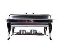 Blaihild Chafing Dish Doble Compartimento con Marco Plegable para una Distribución Uniforme del Calor Calentador de Alimentos de Acero Inoxidable para Restaurantes, Catering de Hoteles, Eventos