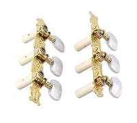 Blaihild Clavijeros de Cuerdas para Guitarra Clásica, 2 Clavijas de Afinación con Relación de Engranaje 1:15 y Botones de Perlas Blancas, para Reemplazar Afinadores Viejos o Sucios,