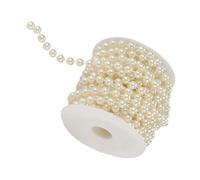 Blaihild Cuentas de Alambre de Perlas, Cuentas de Imitación de ABS, Rollo de de Perlas Rosas Brillantes, Longitud de 32,8 Pies para Decoración de Bodas y Eventos (Beige)