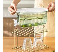 Blaihild Dispensador de Bebidas, Hervidor Frío de Gran Capacidad con Válvula Sellada y Orificios para Filtro de Silicona, para Uso Doméstico y de Fiesta (GREEN)