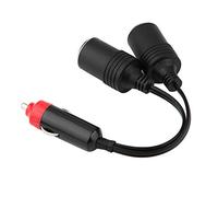 Blaihild Divisor de Mechero de Coche, Adaptador de Enchufe de 2 Vías, 12 V, 24 V, Cargador USB Dual de 15 A, Cable de 80 W, 9.8 in, Carcasa ABS, Toma de Corriente de 2 Puertos para Cámara de