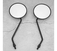 Blaihild Espejos Retrovisores para Motocicleta, Rosca de 8 Mm, Ajuste Universal para Scooter, Bicicleta Eléctrica, Carcasa de ABS de 100 Mm, Vista Gran Angular Transparente, Varilla de 205,