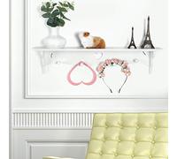 Blaihild Estante de Pared Blanco con Forma de Amor, Estantes Flotantes Vintage de 23,2 Pulgadas para Pared, No Necesita Ensamblaje, con Dos Ranuras para Orificios para Decoración de Dormitorio, Sala