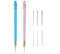 Blaihild Gancho de Ganchillo para Bordar 3 Agujas Intercambiables 0,6 Mm 0,8 Mm 1,0 Herramienta de Abalorios de Tambour Francés para Cuentas de Semillas Lentejuelas Velo de Novia Fabricación de Encaje