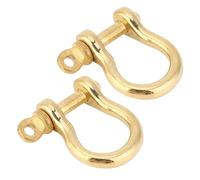 Blaihild Grillete de Anclaje, Grillete de en Forma de U Tipo D de Latón Puro para Llavero FOB, con Conexión de Tornillo para Cadenas y Cables, 10 Mm Dorado