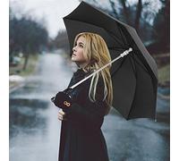 Blaihild Linterna LED para Paraguas, Paraguas Impermeable que Cambia de Color con Luz LED Multicolor para Caminar Nocturno y Seguridad (BLACK)