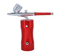 Blaihild Mini Kit de Aerógrafo Juego de Cepillos de Aire en Aerosol de 7 CC con Pistola Rociadora de Alta Precisión y Herramientas de Limpieza para Pintura Artística, Modelo, Decoración (rojo)