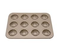 Blaihild Molde para Hornear en Forma de Concha, 12 Cavidades, Molde para Pasteles Antiadherente de Acero Al Carbono, Peso de 361 G, para Galletas, Magdalenas, Mini Quiches, Reuniones Familiares,