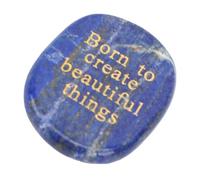 Blaihild Piedra de Bolsillo Motivacional Grabada Natural Nacida para Crear Cosas Hermosas para el Enfoque Diario, 1.8 Oz Ligero Se Adapta Al Bolsillo de la Palma, Alivio de la Ansiedad y el Estrés