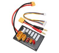 Blaihild Placa de Carga Paralela de Batería Lipo 5 en 1 XT30 XT60 XT90 T Plug JST Placa de Carga Múltiple para Baterías 2-6S, Cable de Salida Balanceado 14AWG, Compatible con IMAX B6 B6AC IDST Q6 Lite