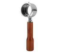 Blaihild Portafiltro sin Fondo de 51 Mm, Acero Inoxidable de Calidad Alimentaria con de Madera para DEDICA ARTE EC0680 EC0685 EUPA SMAG SEVERIN KA5995 (estilo 1)