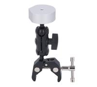Blaihild Soporte de Abrazadera Ajustable para Mini Antena Parabólica, Soporte ABS de Aleación de Aluminio CNC, Abrazadera de 2.126 in, para Poste de Riel de Yate, Escalera RV, Cabezal de Bola Doble