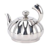 Blaihild Tetera Pequeña de Acero Inoxidable con Forma de Calabaza, Espejo Pulido de 300ml para Estufa, té, café, Leche, Boquilla sin Salpicaduras, Calor Medio bajo