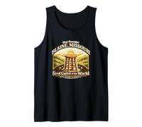 Blaine Missouri Taburete Capital Divertido Retro Viaje Camiseta sin Mangas