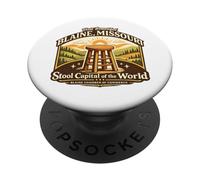 Blaine Missouri Taburete Capital Divertido Retro Viaje PopSockets PopGrip Adhesivo