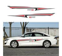 BLAJR Racing Sport Stripes Decorate Door Hood Mirrors Self-Adhesive Vinyl Decal for Car Trucks SUV Off-Road Pickup Trucks (C Black Red 2pcs)