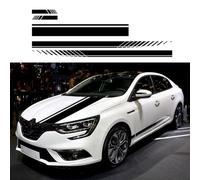 BLAJR Racing Stripes Car Stickers Sport Stripes Decorate Door Hood Mirrors Self-Adhesive Vinyl Decal for Car Trucks SUV Off-Road Pickup Trucks (B Black (5PCS))