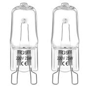Blakapoo Bombillas halógenas G9 de 25 W 230 V, color blanco cálido 2700 K, bombilla para horno y microondas, paquete de 2