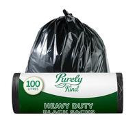 Blake and White Purely Kind - Bolsas negras resistentes | 100 L | Rollo de 30