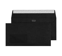 Blake Colour | sobres negros DL+ (11.4 x 22.9cm) | 25 unidades | 120 g/m² | certifcado FSC y sostenible | tira autoadhesiva | sobres para invitaciones y manualidades | modelo 25214