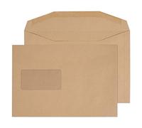 Blake Everyday | sobres | 500 unidades | 80 g/m² | sobres kraft con goma | con ventana | papelería | para oficinas y manualidades | modelo 4406