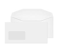 Blake Everyday | sobres DL+ (11.4 x 22.9cm) | 1000 unidades | 110 g/m² | certifcado PEFC y sostenible | sobres blancos con goma | con ventana | papelería | para oficinas y manualidades | modelo 3604