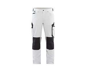 Blaklader 108916451098C146 - Pantalones de pintor elásticos (4 vías, talla C146), color blanco y gris oscuro
