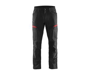 Blaklader 145618459956C46 Service - Pantalón de trabajo con elástico, color negro y rojo, talla C46