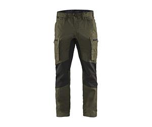 Blaklader 145918454599C44 Service Stretch - Pantalón de trabajo, color verde oliva y negro, talla C44