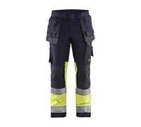 Blaklader 148715128933C46 Multinorm - Pantalones de trabajo con elástico, talla C46, color azul marino y amarillo