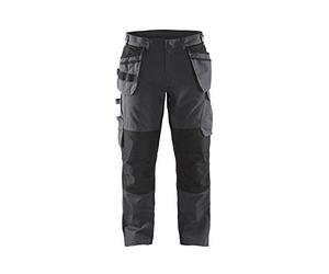Blaklader 149613309699D84 - Pantalón de trabajo con elástico y bolsillos para las uñas, color gris y negro, talla D84