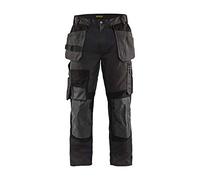 Blaklader 155418609899C62 Craftsman Pantalones de trabajo elásticos, color gris oscuro/negro, talla C62