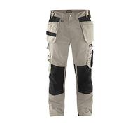 Blaklader 155518602799D124 - Pantalones de trabajo artesanales, color gris piedra y negro, talla D124