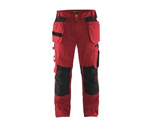 Blaklader 155518605699D124 - Pantalones de trabajo de artesanía, color rojo y negro, talla D124