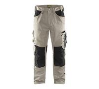 Blaklader 155618602799D104 - Pantalones de trabajo sin bolsillos para clavos, color gris piedra/negro, talla D104
