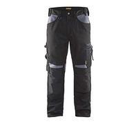 Blaklader 155618609994C152 - Pantalones de trabajo sin bolsillos para clavos, color negro/gris, talla C152