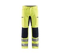 Blaklader 158518113399C48 - Pantalones de trabajo con elástico, talla C48, color amarillo y negro