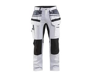 Blaklader 191010001099C60 - Pantalones de pintor con elástico, color blanco y negro, talla C60