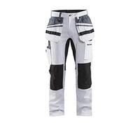 Blaklader 191010001099C64 - Pantalones de pintor elásticos, color blanco y negro, talla C64
