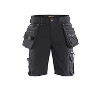 Blaklader 198816449899C46 X1900 - Pantalones cortos de trabajo elásticos sin bolsillos para las uñas, color gris oscuro y negro, tamaño C46
