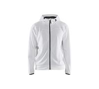 Blaklader 336325261098L - Sudadera con capucha y cremallera, talla L, color blanco y gris oscuro